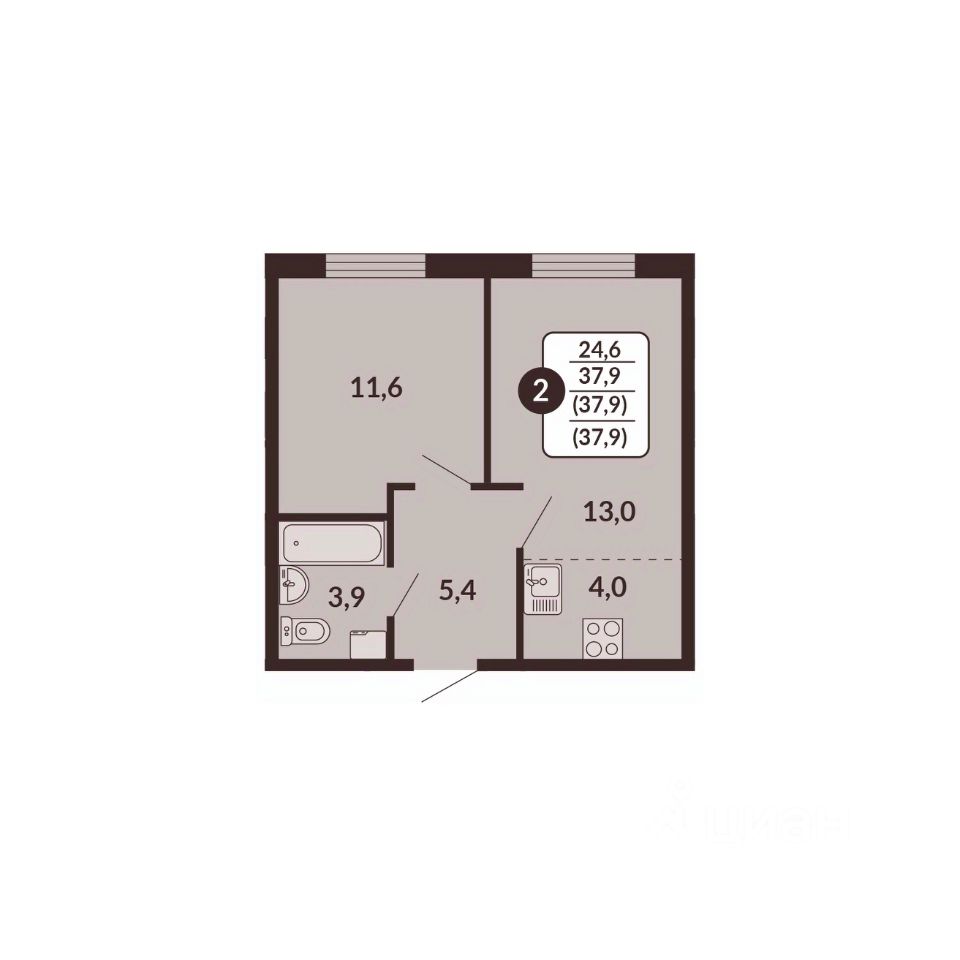планировка квартиры 38 м2